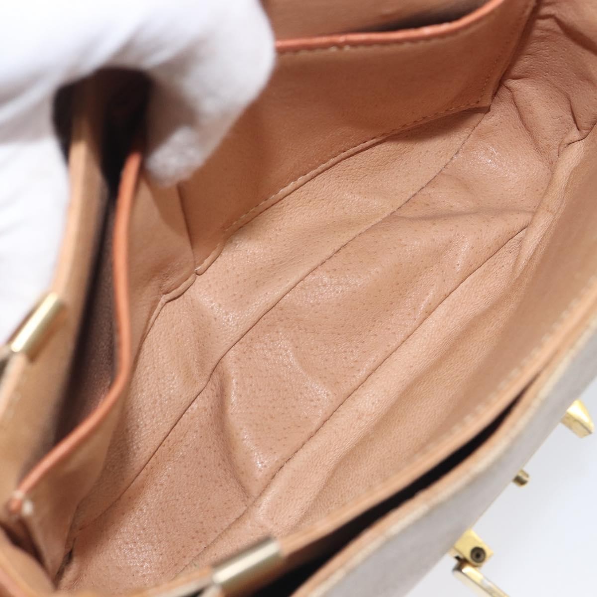 Celine Macadam Shoulder Canvas Beige Canvas Crossbody Bag Bag (Pre-Owned)