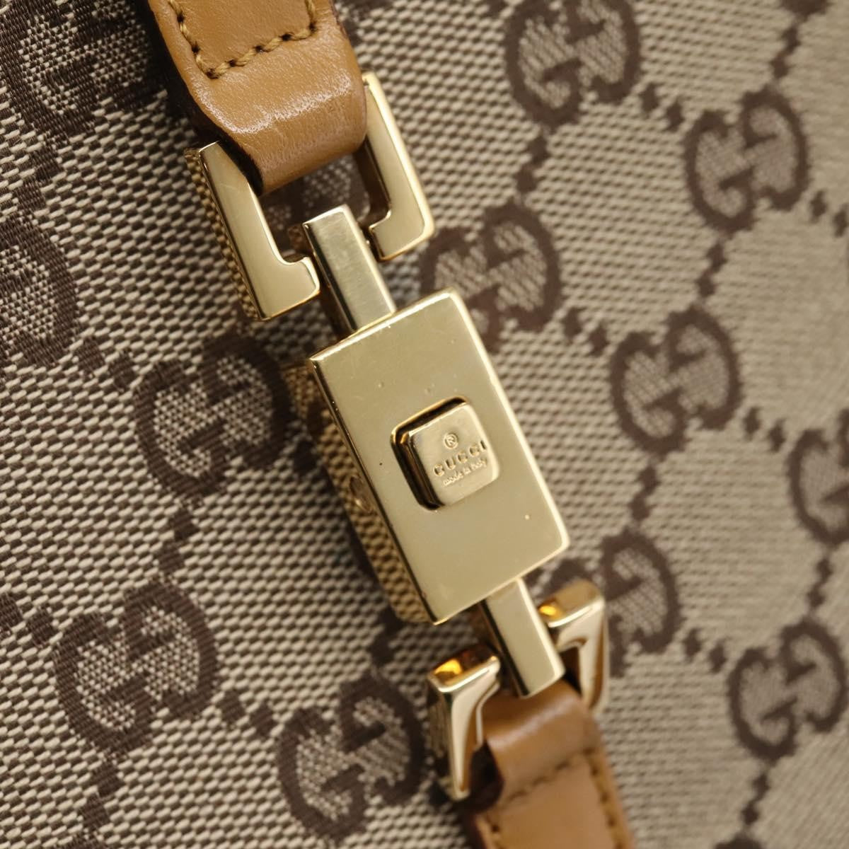 Gucci Jackie Gg Canvas Brown Canvas Tote Bag Bag (Pre-Owned)