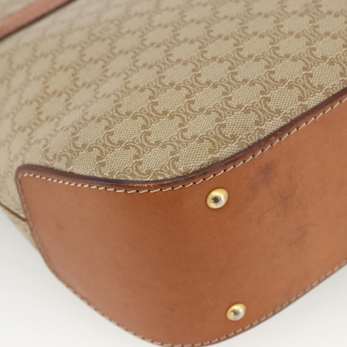 Celine Vintage Macadam Canvas And Leather Beige Canvas Handbag (Pre-Owned)