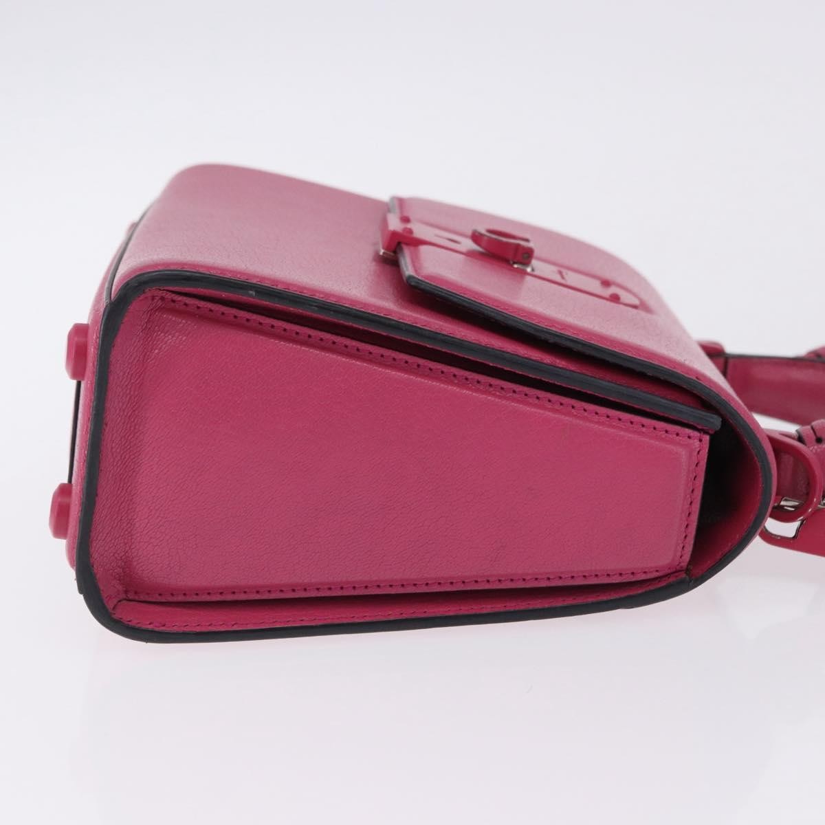 Salvatore Ferragamo Boxyz Top Handle Leather Pink Leather Handbag (Pre-Owned)