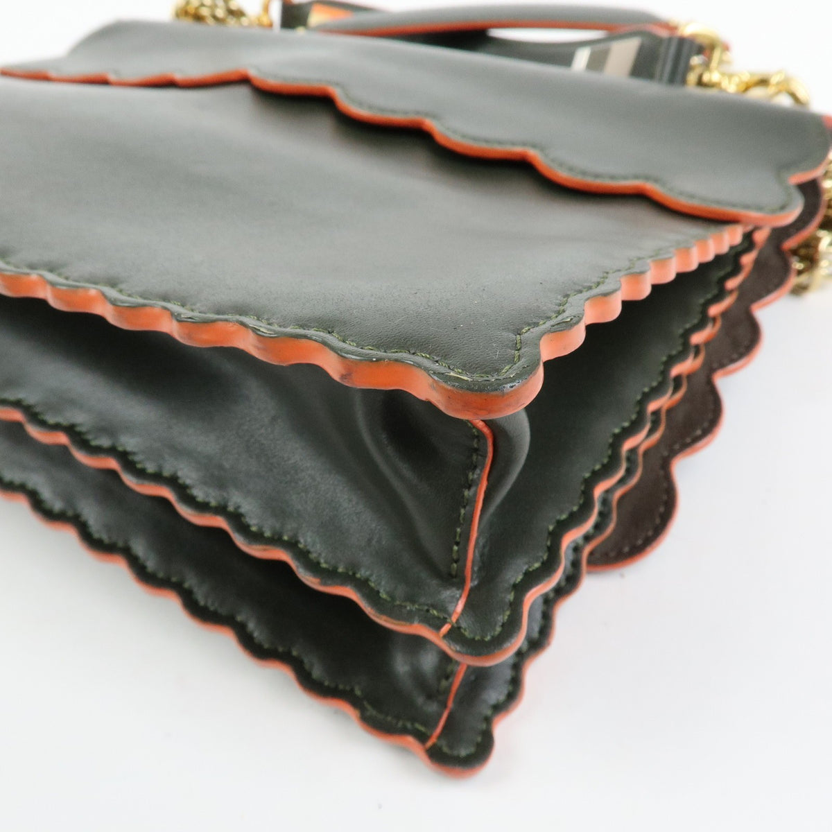 Fendi Kan I Leather Green Leather Shoulder Bag Bag (Pre-Owned)