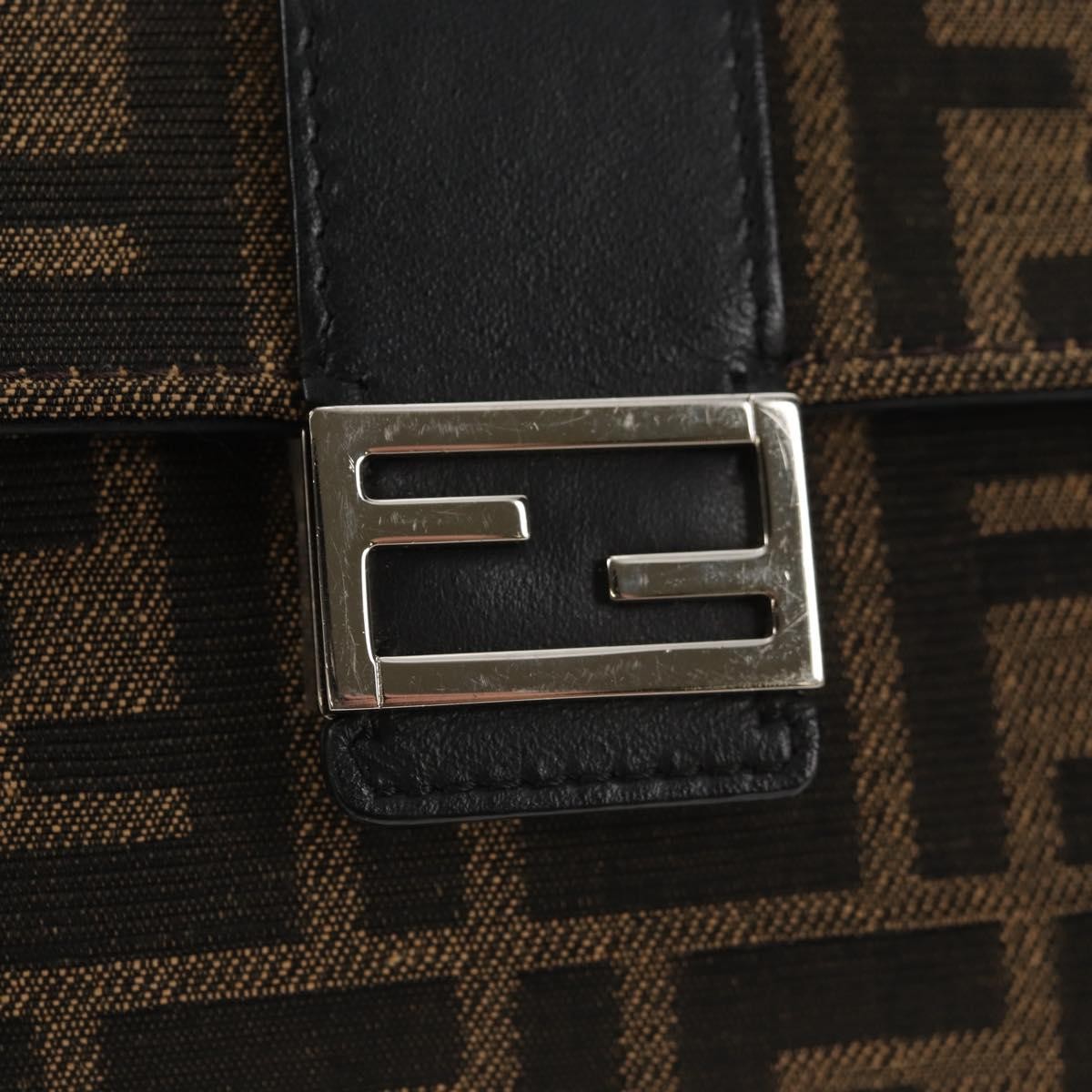 Fendi Baguette Convertible Belt Zucca Canvas Black Canvas Bag (Pre-Owned)