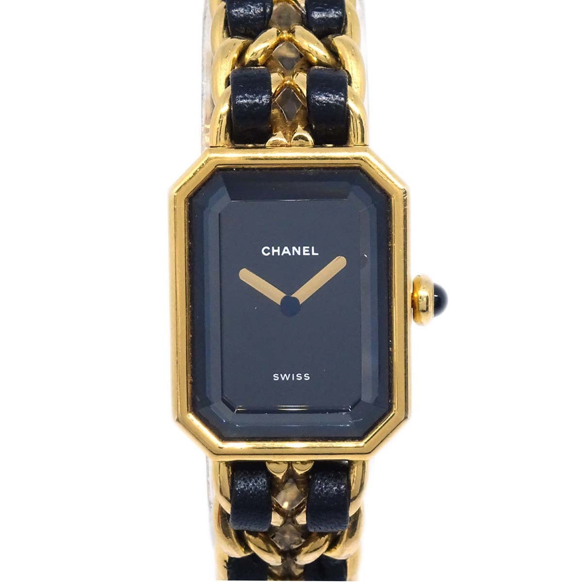Chanel Premiere Rock Quartz Plated Metal And Leather Watch (Pre-Owned)