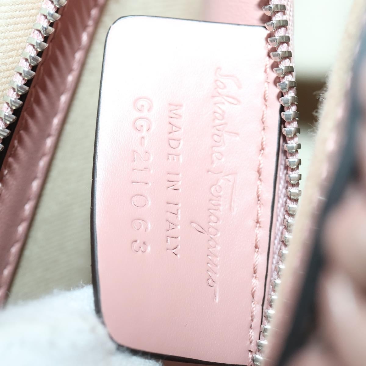 Salvatore Ferragamo Boxyz Top Handle Woven Leather Pink Leather Handbag (Pre-Owned)