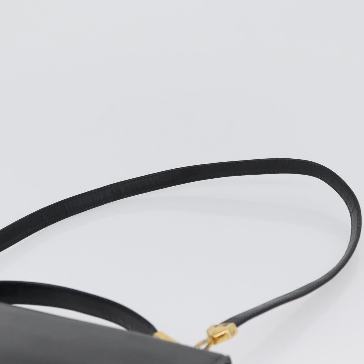 Christian Dior Vintage Cd Logo Leather Black Leather Shoulder Bag Bag (Pre-Owned)