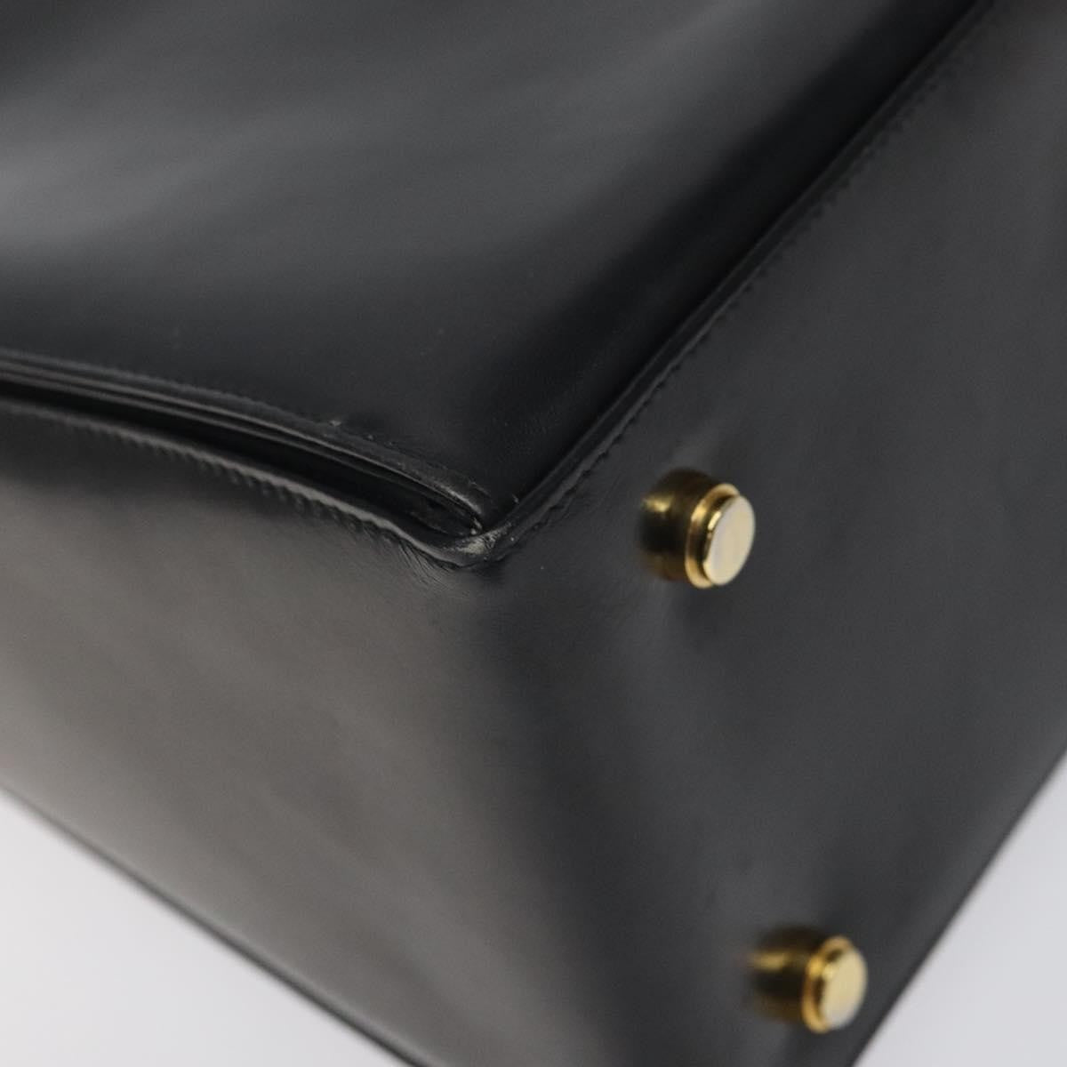 Salvatore Ferragamo Convertible Top Handle Leather Black Leather Handbag (Pre-Owned)