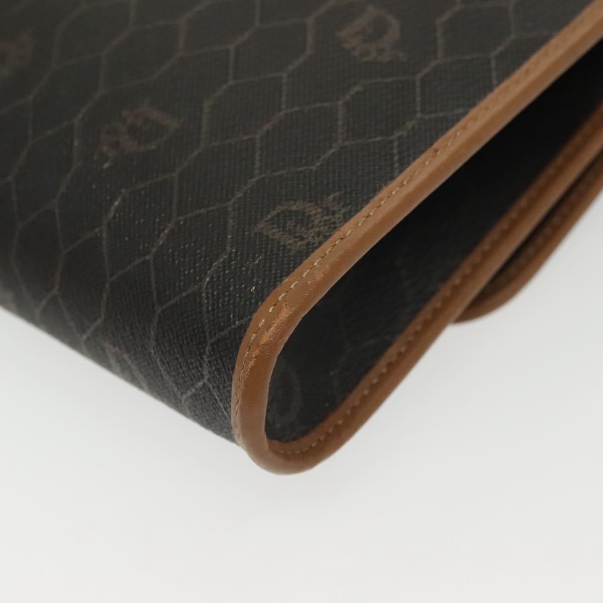 Christian Dior Vintage Honeycomb Chain Canvas Black Canvas Bag (Pre-Owned)