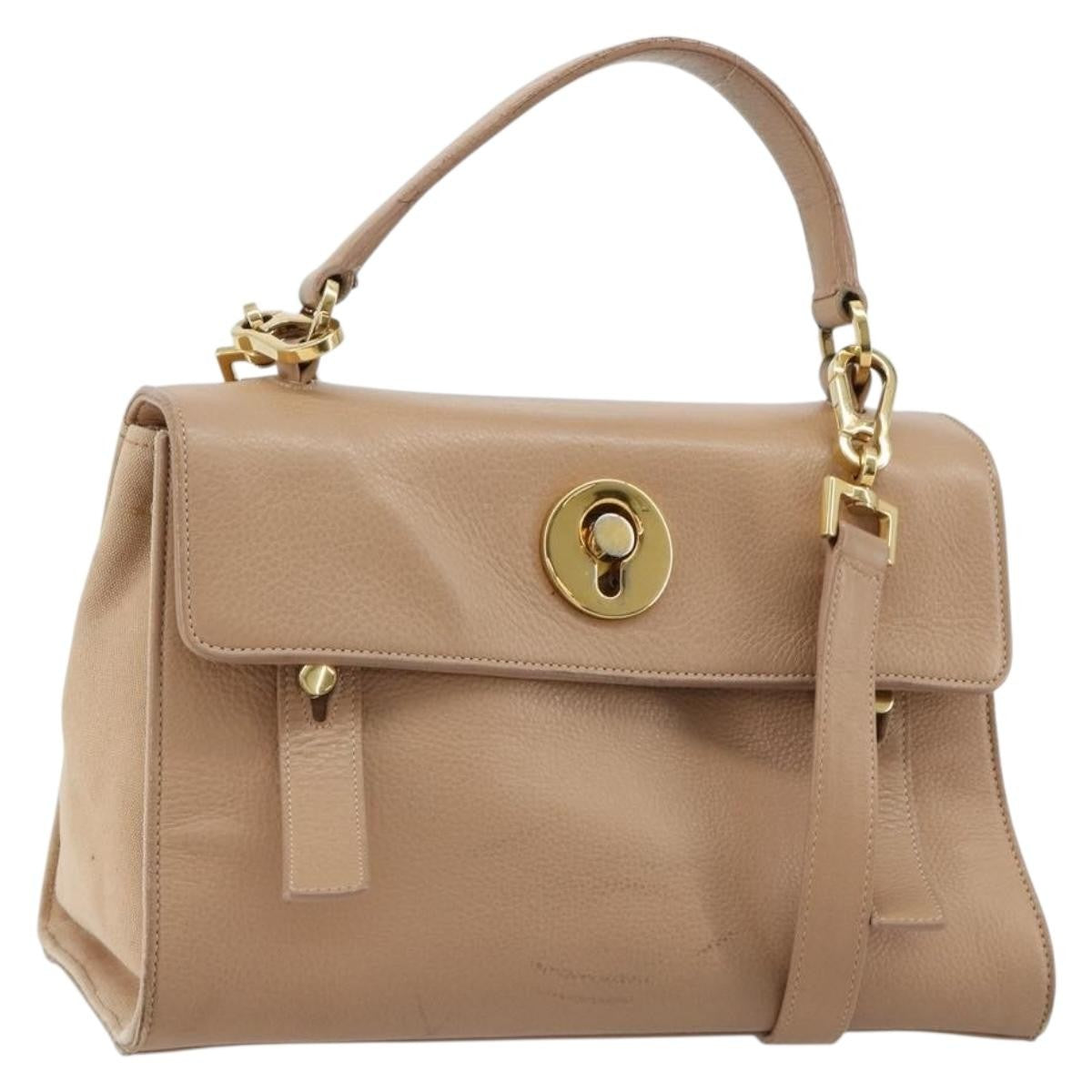 Saint Laurent Muse Two Leather Beige Leather Handbag (Pre-Owned)