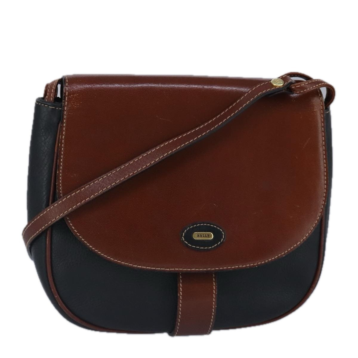 Bally Vintage Leather Brown Leather Shoulder Bag Bag (Pre-Owned)