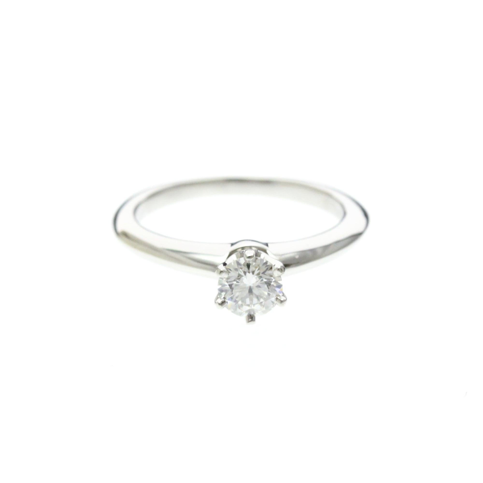 Tiffany & Co. Tiffany Setting Solitaire Platinum With Diamond Silver Platinum Ring Jewelry (Pre-Owned)