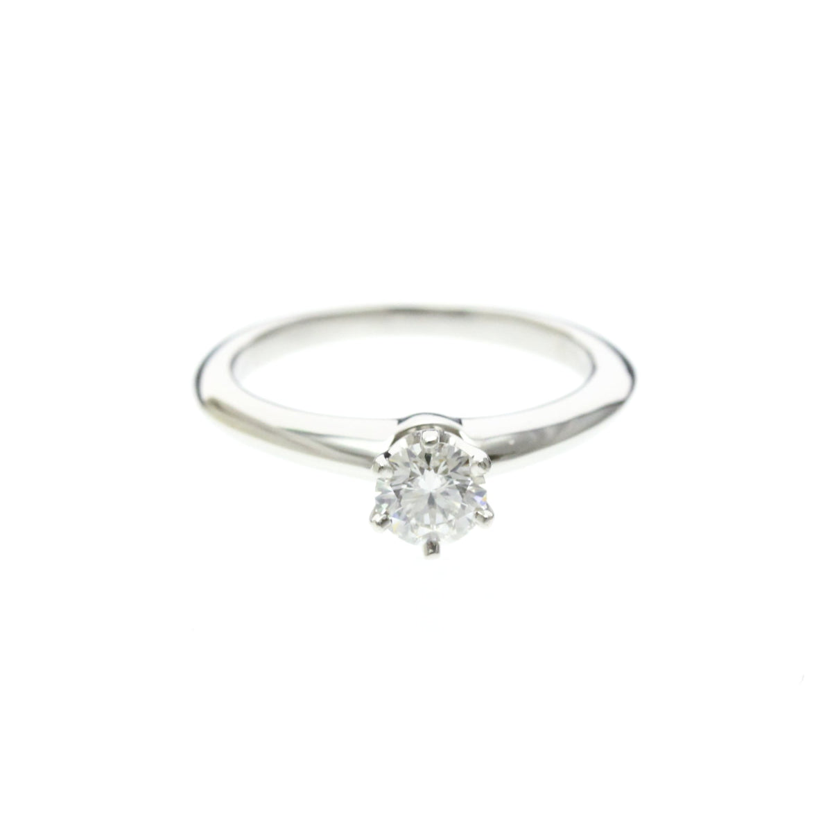 Tiffany & Co. Tiffany Setting Solitaire Platinum With Diamond Silver Platinum Ring Jewelry (Pre-Owned)