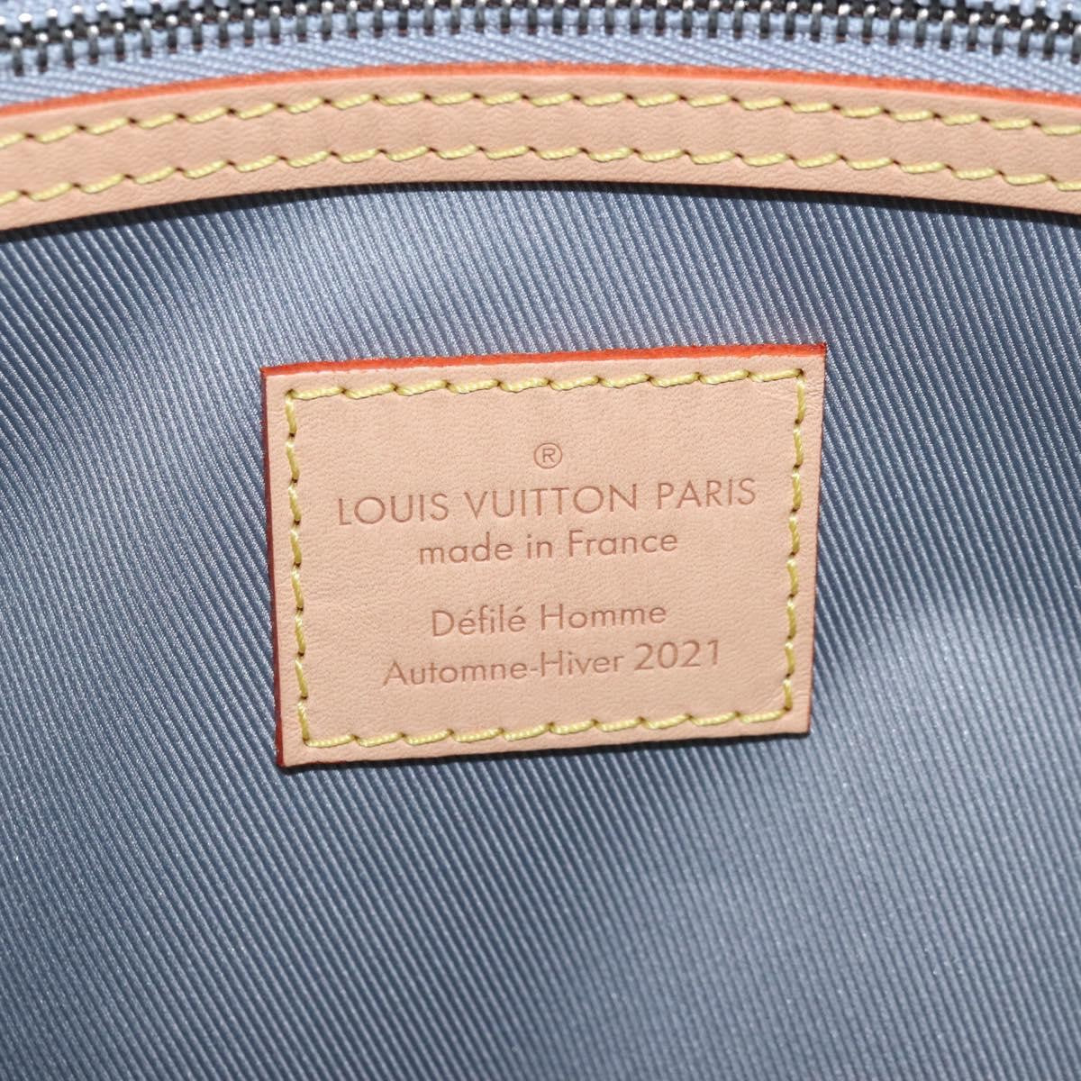 Louis Vuitton Keepall Bandouliere Monogram Mirror Coated Canvas Silver Leather Travel Bag Bag (Pre-Owned)