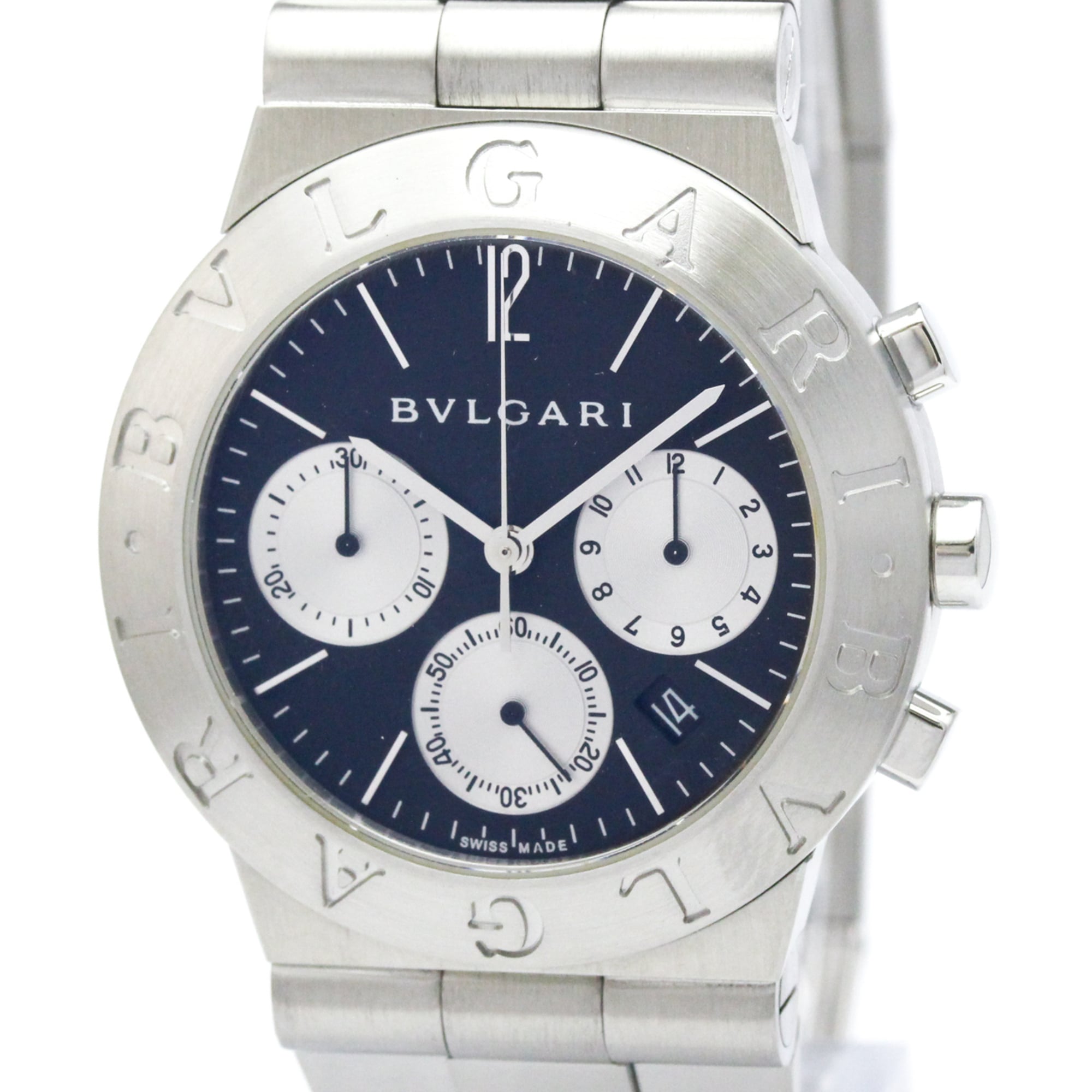 Bvlgari Diagono Chronograph Quartz Stainless Steel Watch (Pre-Owned)