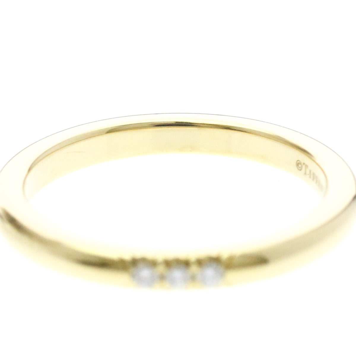 Tiffany & Co. Forever Band 18K Yellow Gold With Diamond Gold Yellow_Gold Ring Jewelry (Pre-Owned)