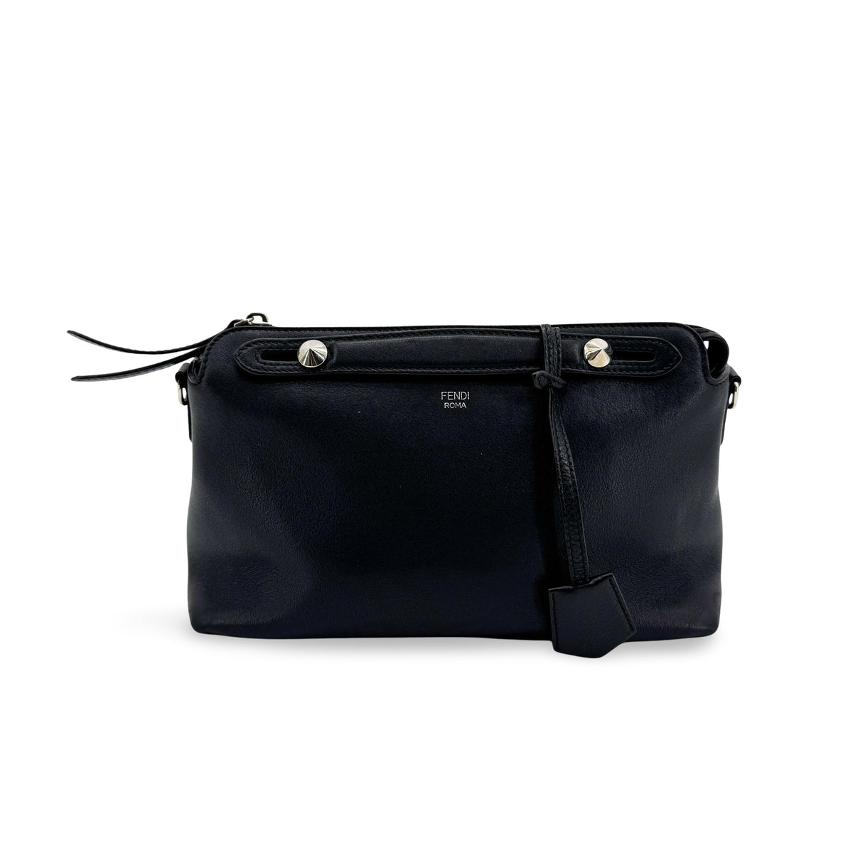 Fendi By The Way Satchel Leather Black Leather Handbag (Pre-Owned)