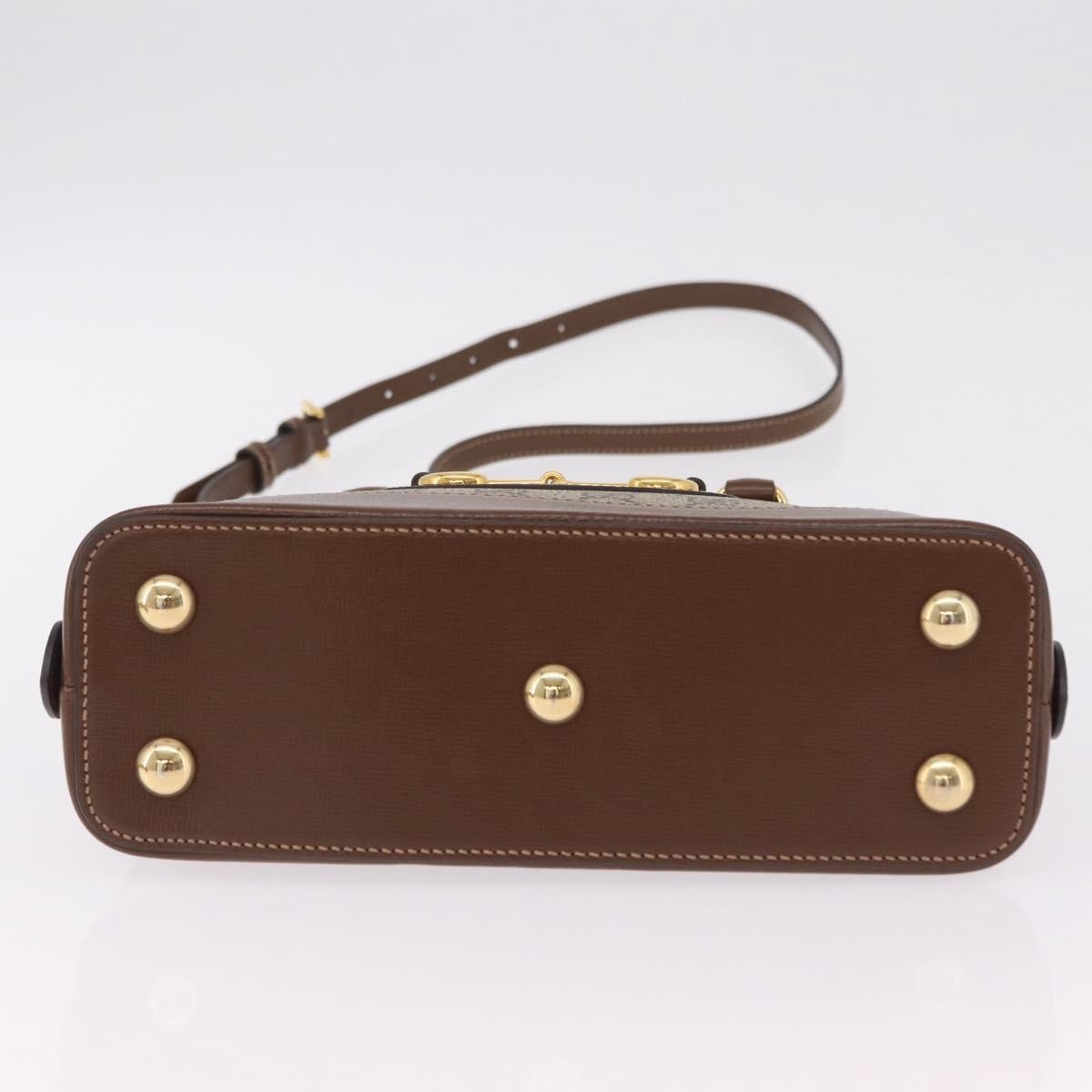 Gucci Horsebit 1955 Top Handle Gg Coated Canvas With Leather Beige Canvas Handbag (Pre-Owned)