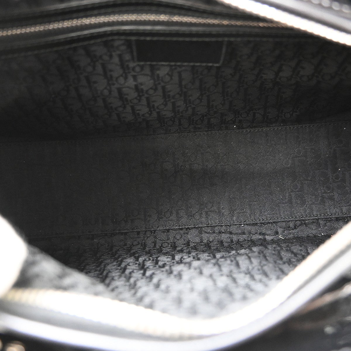 Christian Dior Lady Dior Patent Black Patent_Leather Handbag (Pre-Owned)