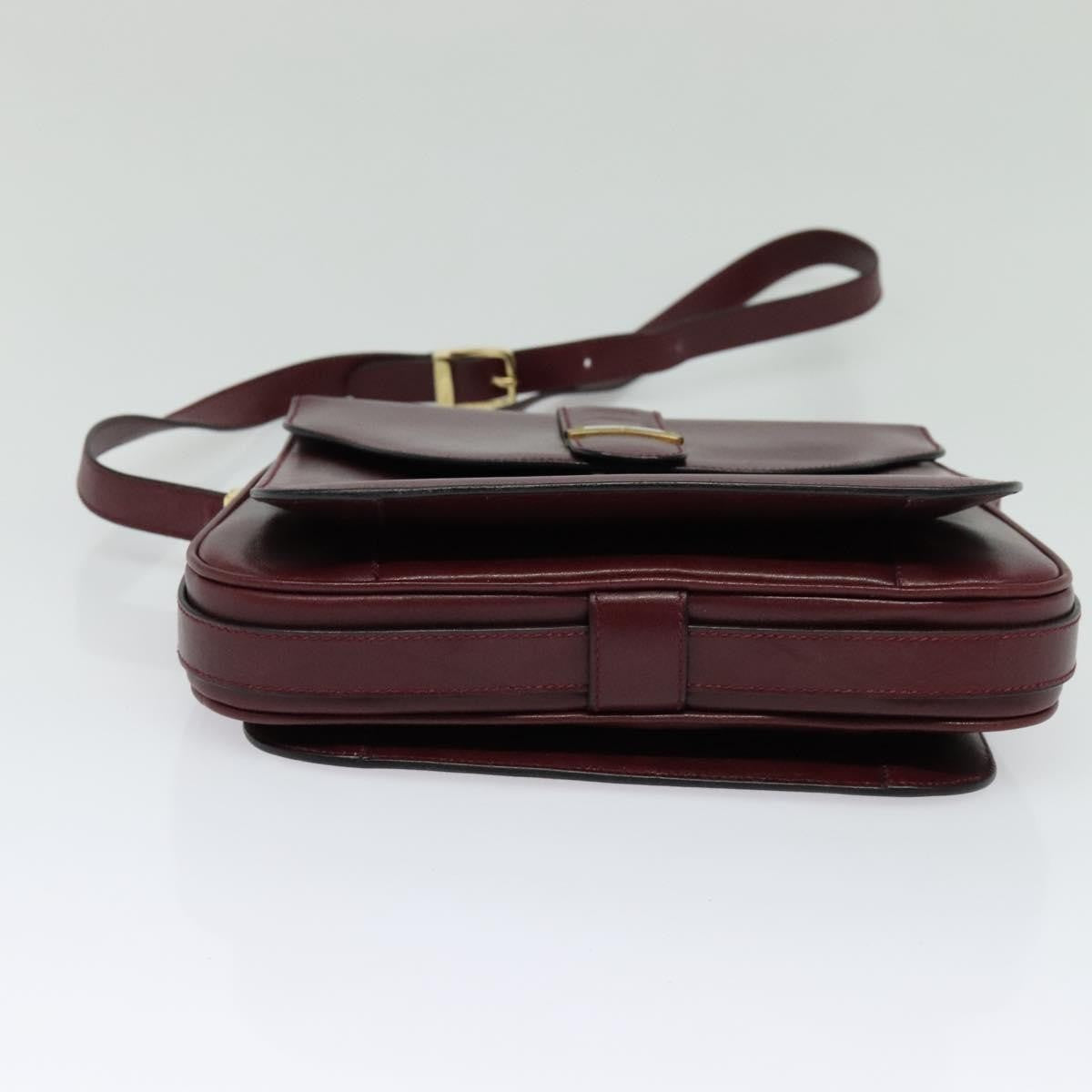 Bally Vintage Leather Burgundy Leather Shoulder Bag Bag (Pre-Owned)
