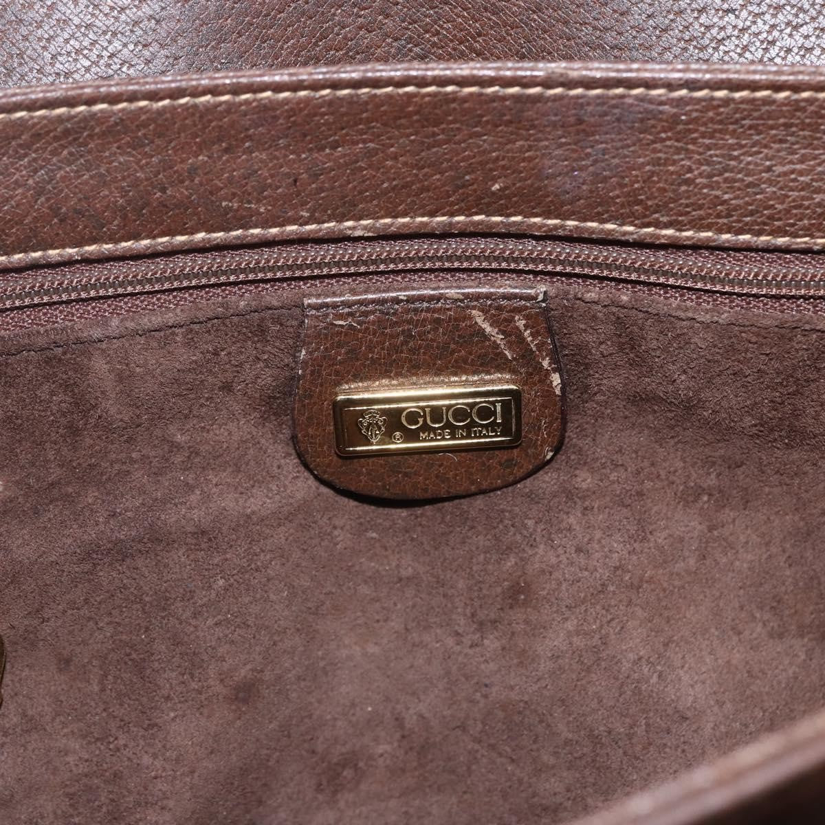Gucci Vintage Leather Brown Leather Shoulder Bag Bag (Pre-Owned)