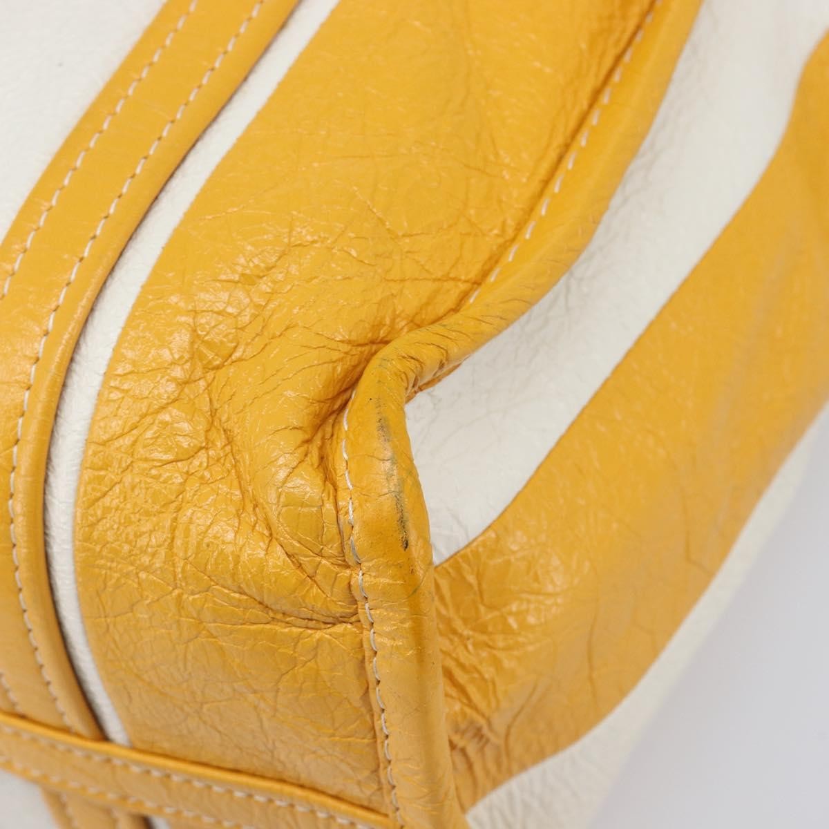 Balenciaga Bazar Leather Yellow Leather Tote Bag Bag (Pre-Owned)