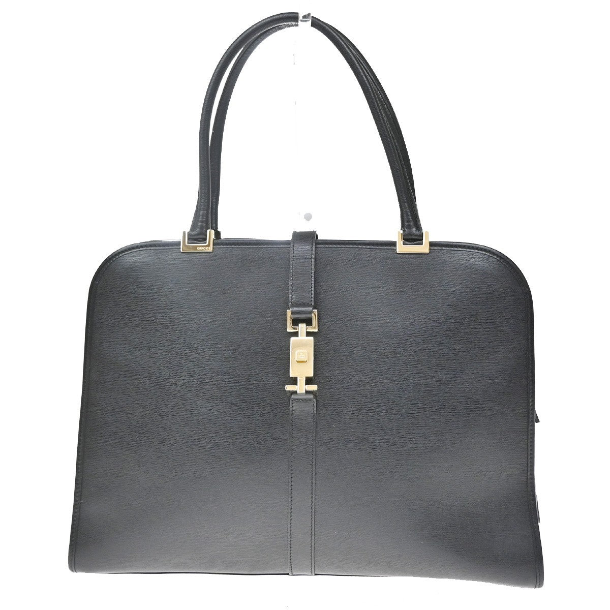 Gucci Jackie O Leather Black Leather Handbag (Pre-Owned)