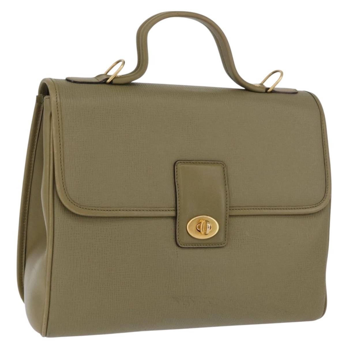 Gucci Vintage Leather Green Leather Handbag (Pre-Owned)