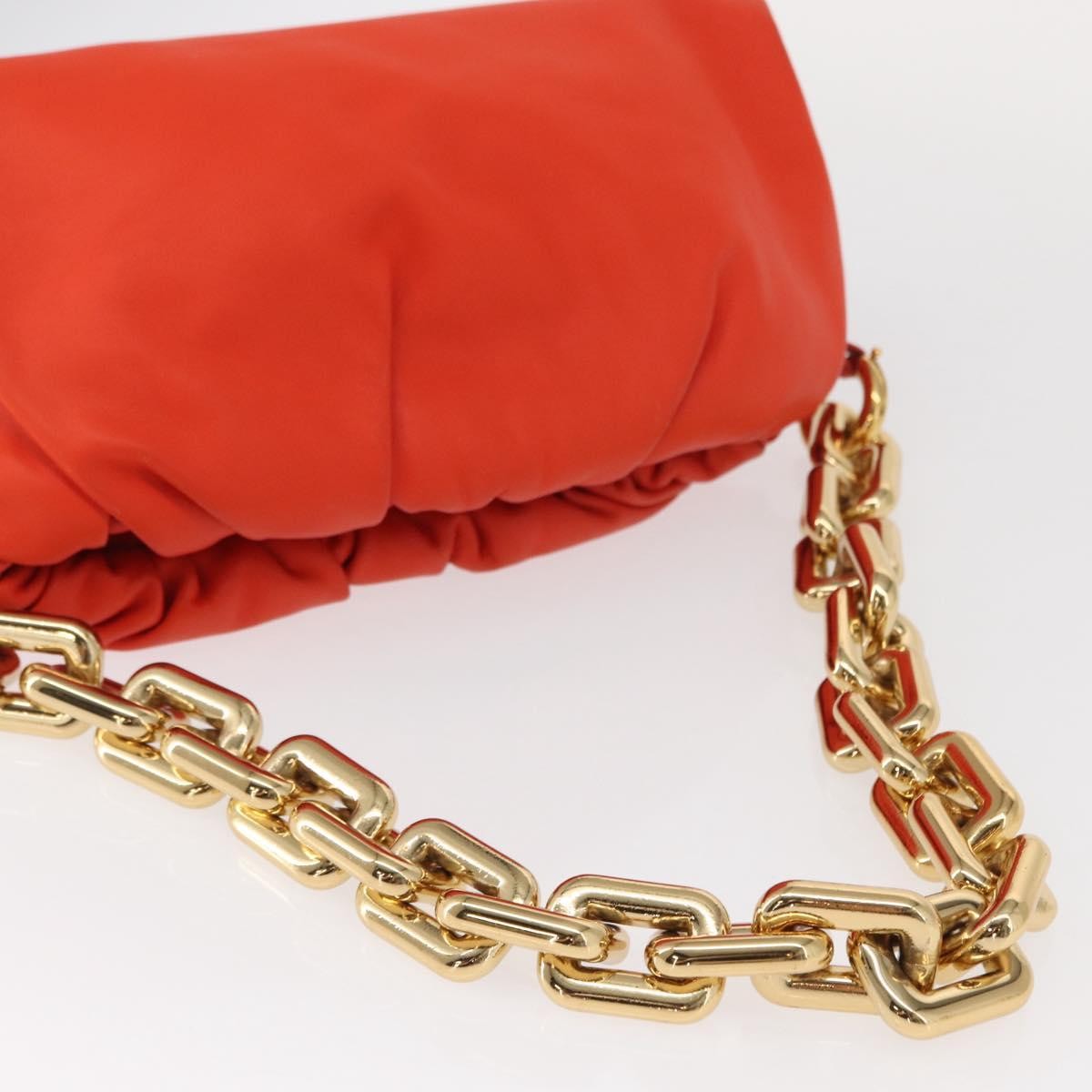 Bottega Veneta The Chain Leather Orange Leather Clutche & Pouche Bag (Pre-Owned)