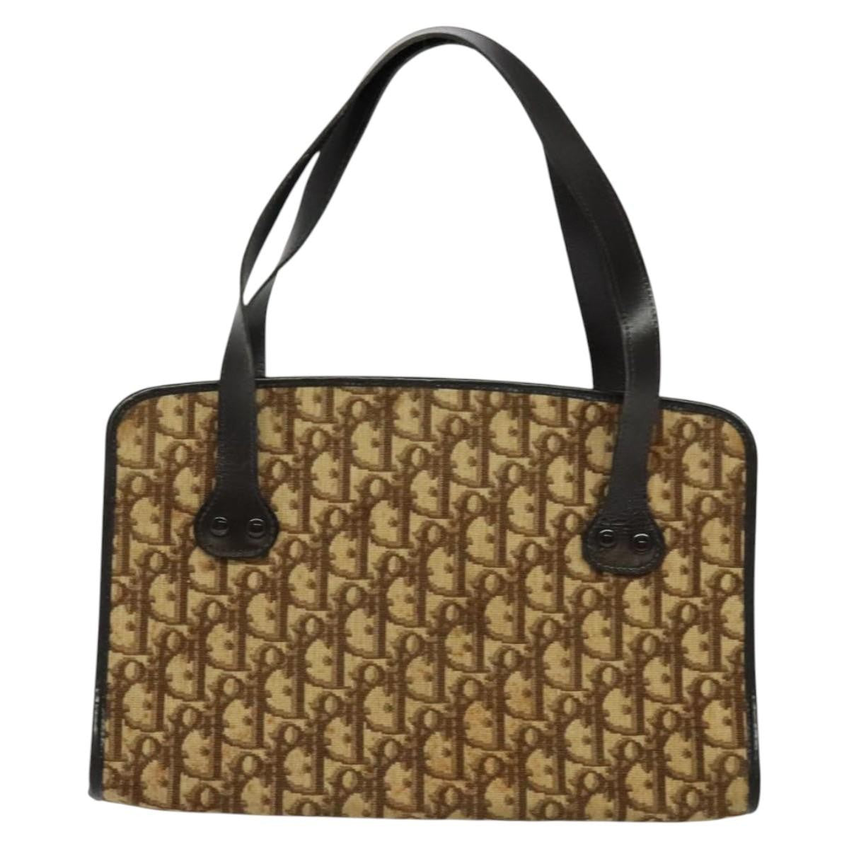 Christian Dior Vintage Trotter Canvas Brown Canvas Handbag (Pre-Owned)
