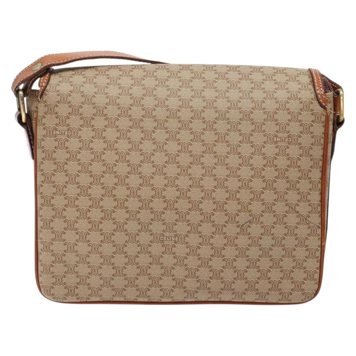 Celine Vintage Macadam Canvas And Leather Beige Canvas Bag (Pre-Owned)