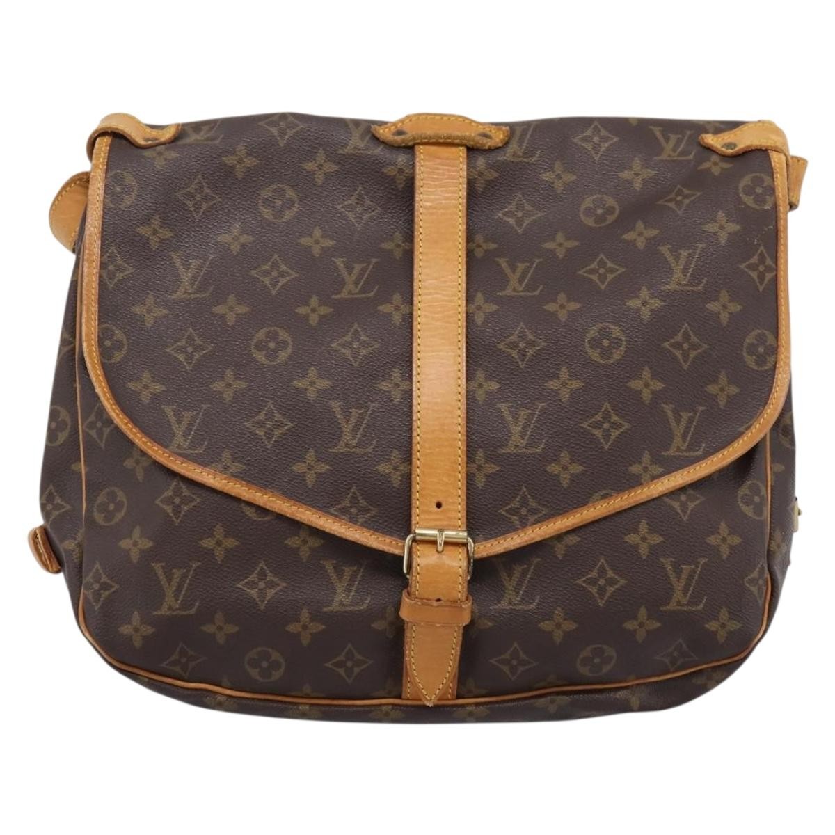 Louis Vuitton Saumur Monogram Brown Canvas Shoulder Bag Bag (Pre-Owned)