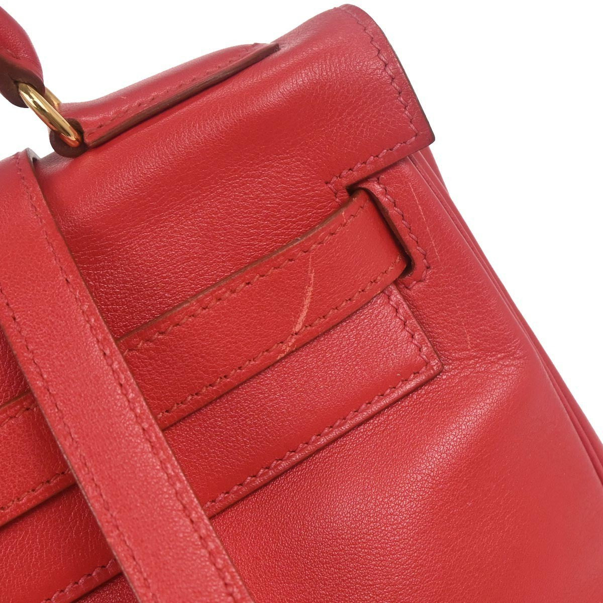 Hermes Kelly Red Swift With Gold Hardware Red Leather Handbag (Pre-Owned)