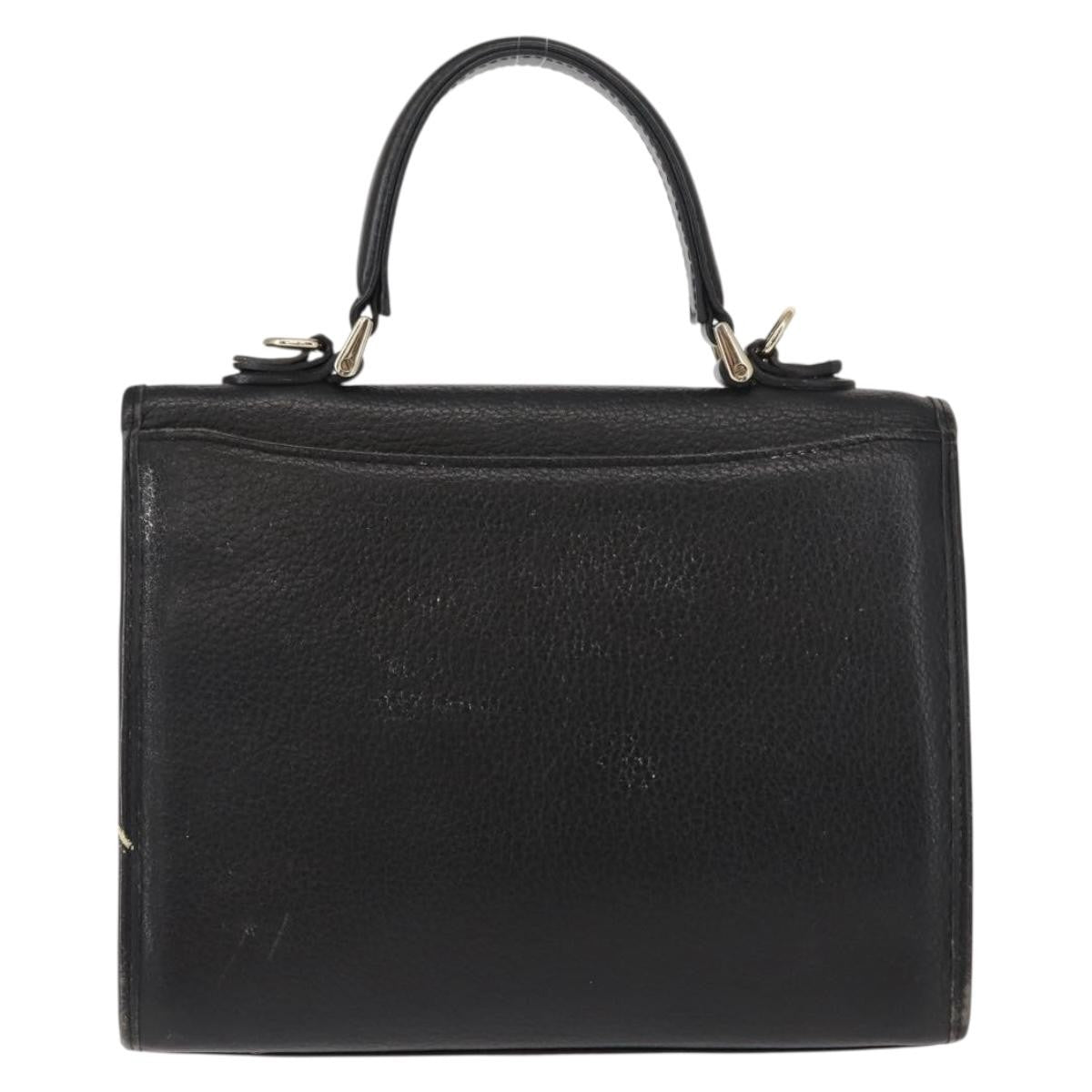 Burberry Vintage Leather Black Leather Handbag (Pre-Owned)