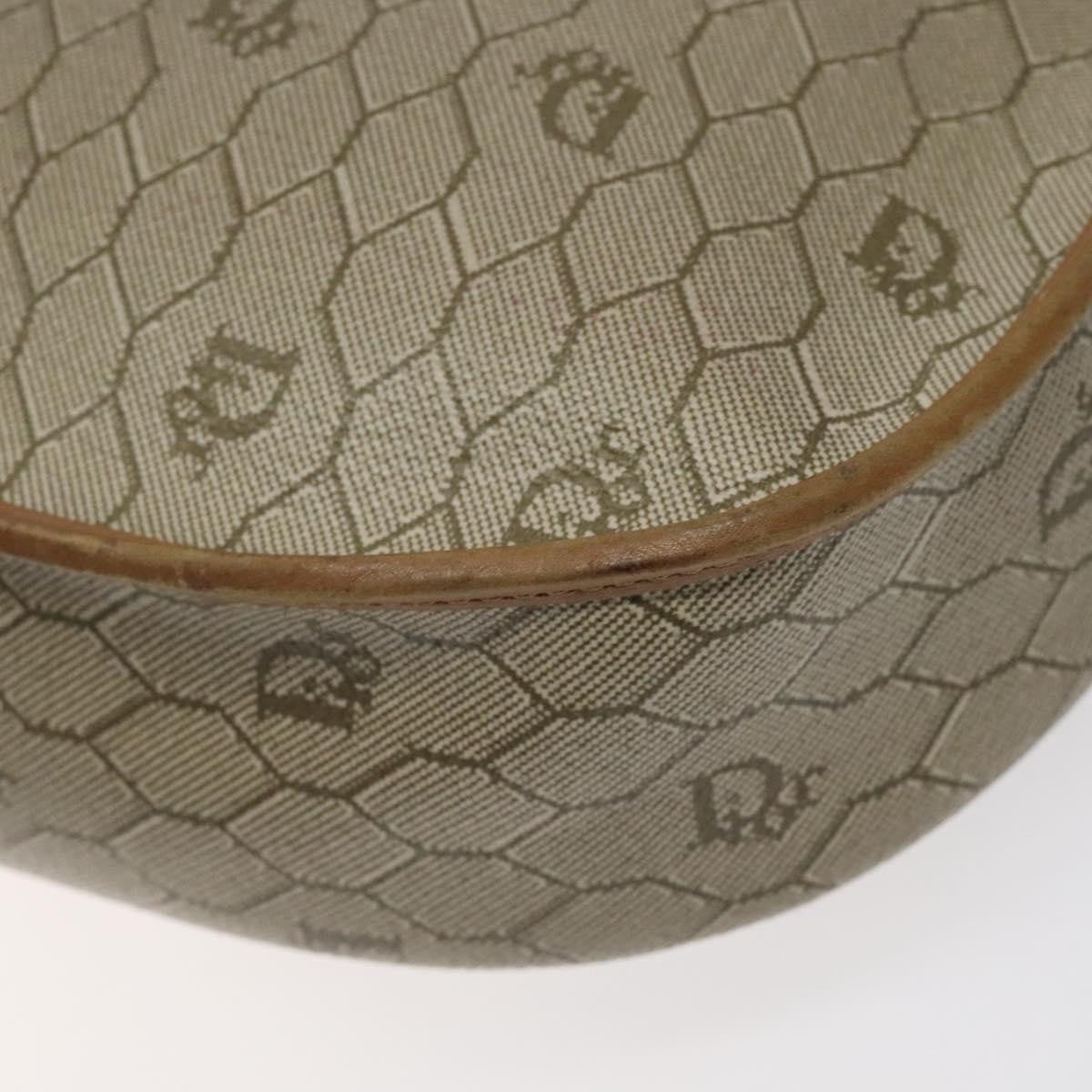 Christian Dior Vintage Honeycomb Flap Canvas And Leather Beige Canvas Shoulder Bag Bag (Pre-Owned)