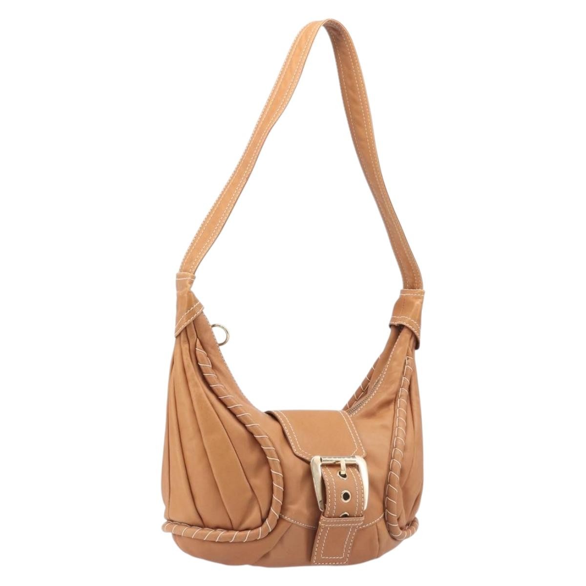 Celine Shoulder Leather Brown Leather Shoulder Bag Bag (Pre-Owned)