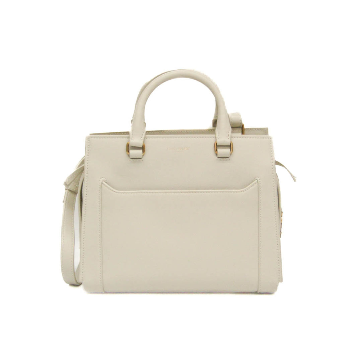 Saint Laurent East Side Smooth Leather White Leather Tote Bag Bag (Pre-Owned)
