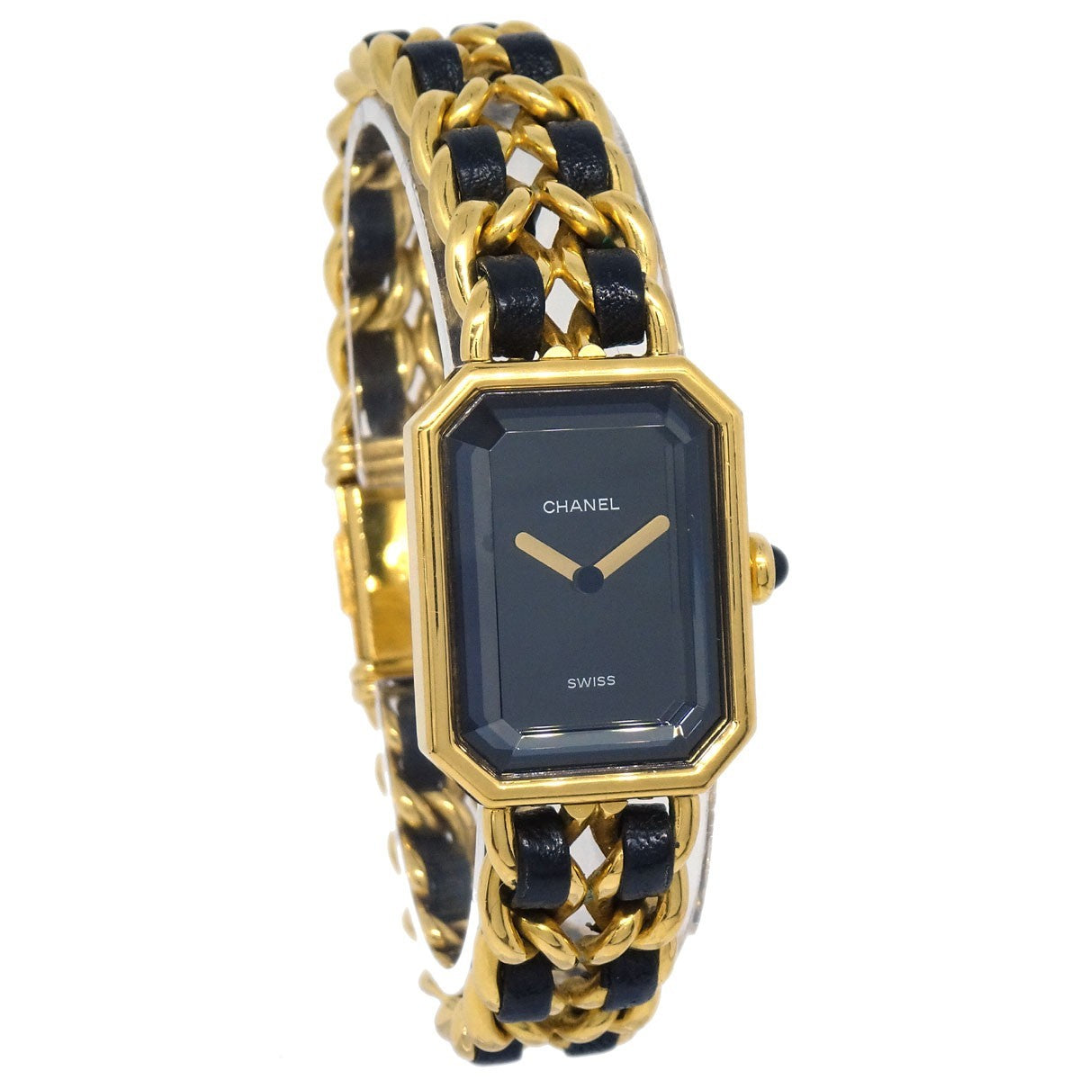 Chanel Premiere Rock Quartz Plated Metal And Leather Watch (Pre-Owned)