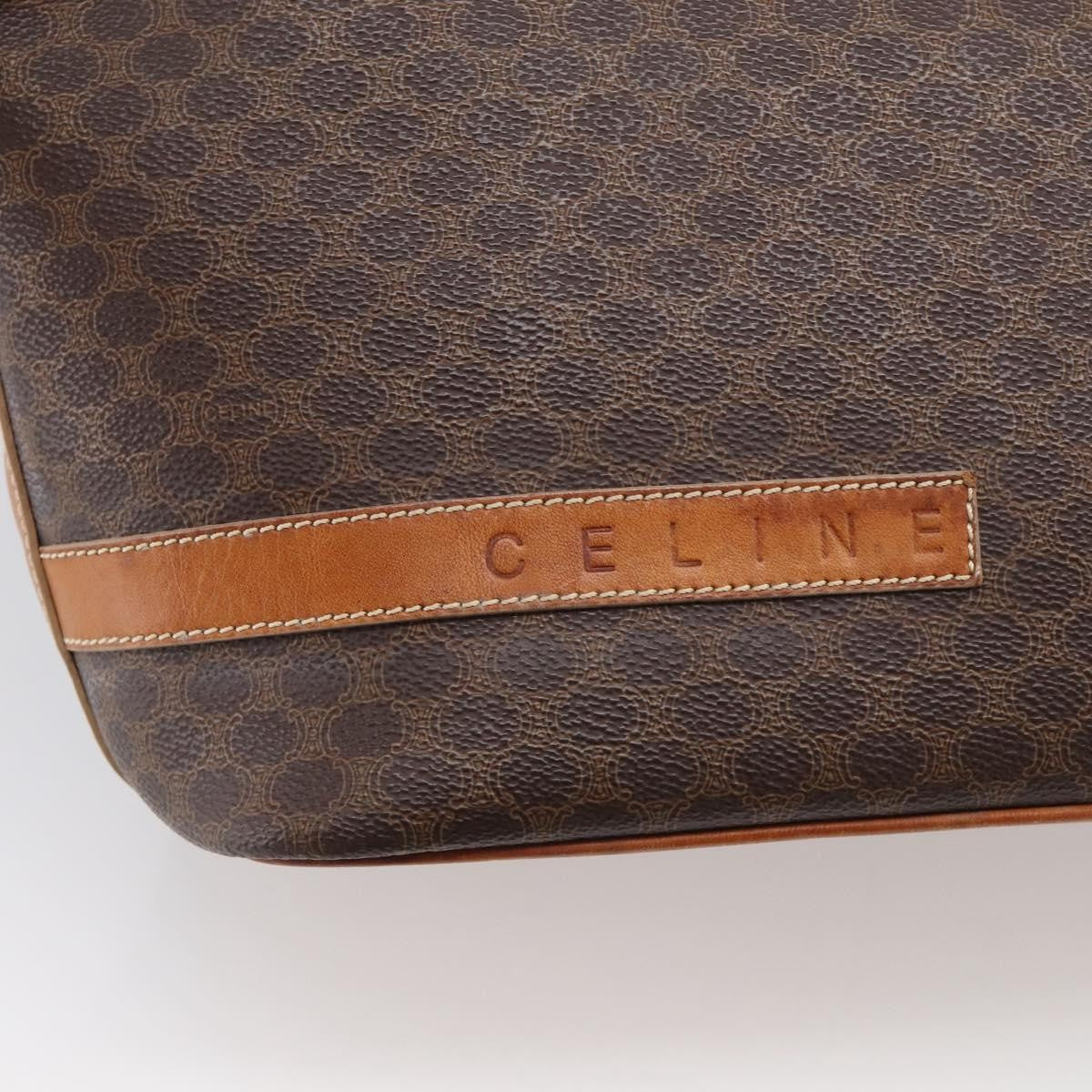 Celine Macadam Shoulder Pvc Leather Brown Canvas Crossbody Bag Bag (Pre-Owned)