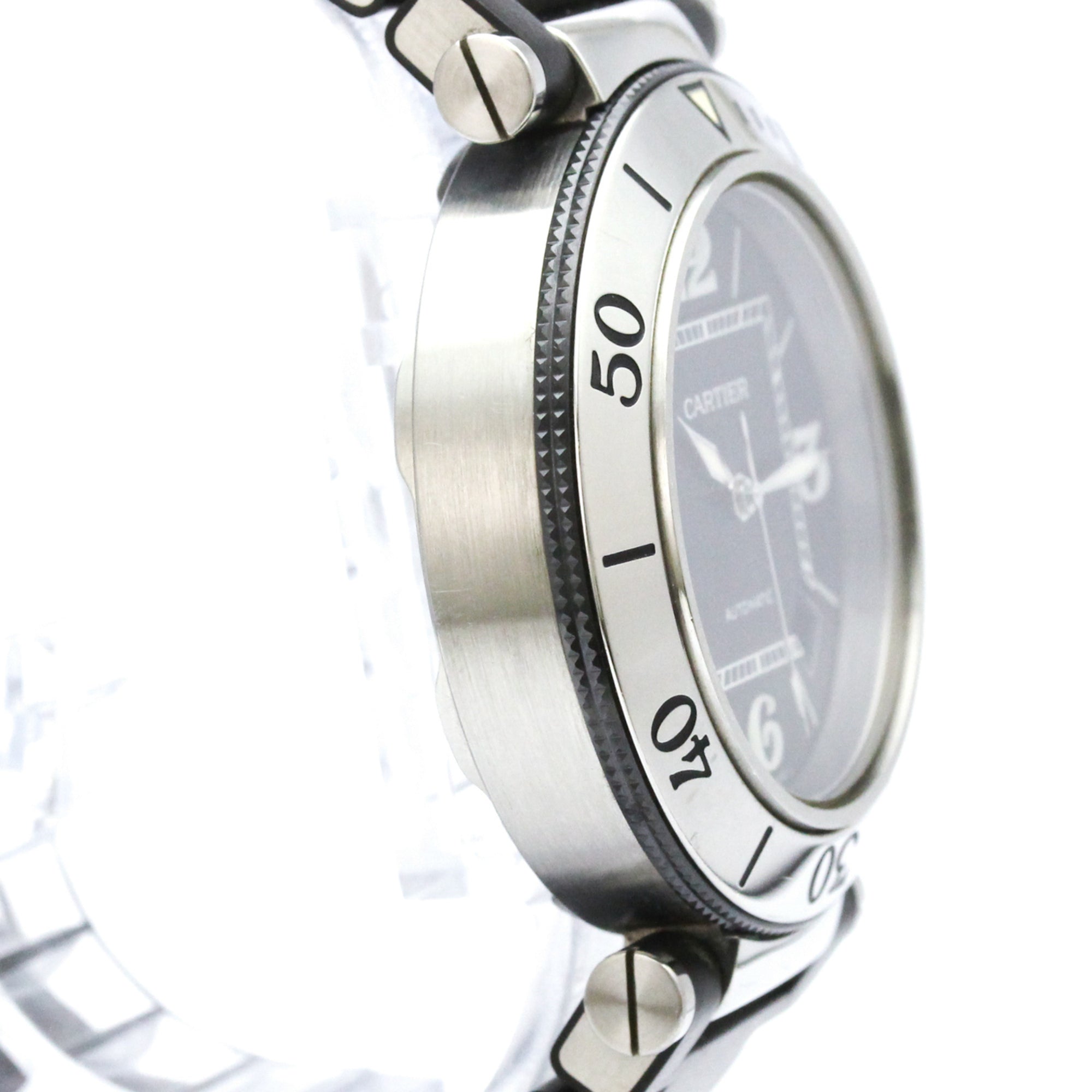 Cartier Pasha Seatimer Automatic Stainless Steel And Rubber Watch (Pre-Owned)
