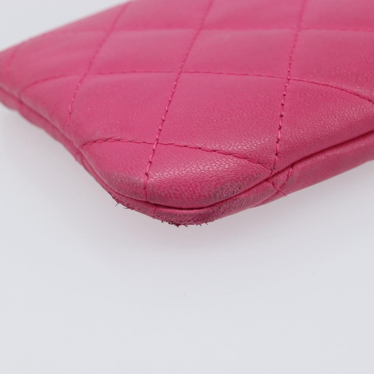 Chanel Cc Zip Coin Purse Quilted Lambskin Pink Leather Wallets Accessory (Pre-Owned)