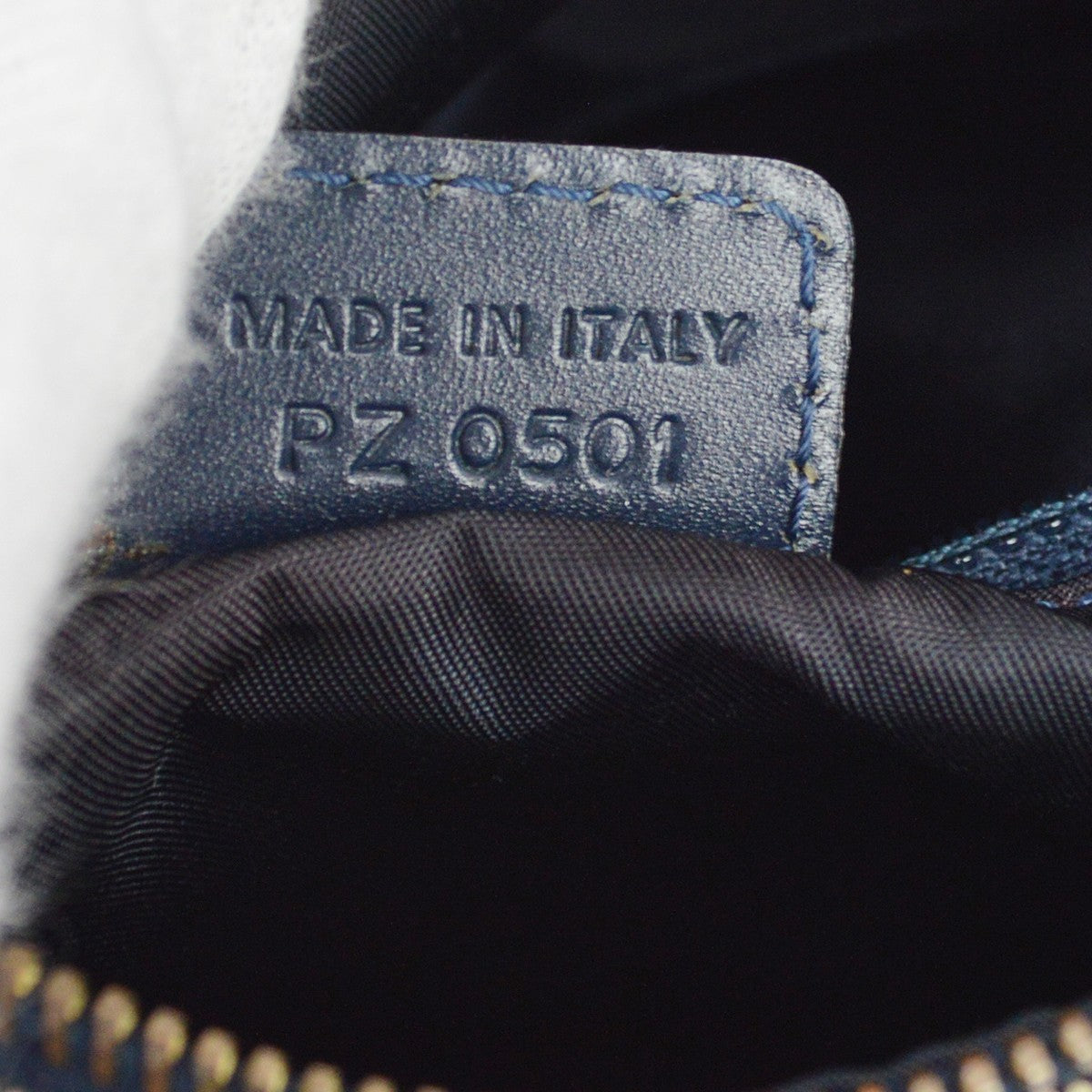 Christian Dior Vintage Trotter Boston Diorissimo Canvas Navy Canvas Handbag (Pre-Owned)