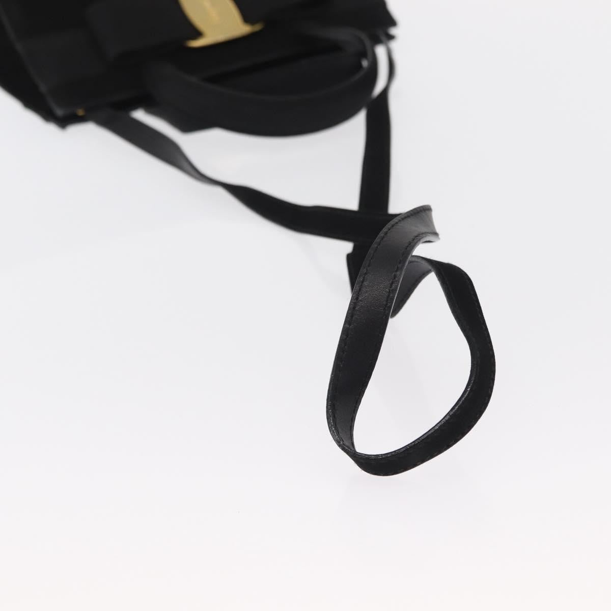 Salvatore Ferragamo Convertible Vara Bow Suede Black Suede Handbag (Pre-Owned)