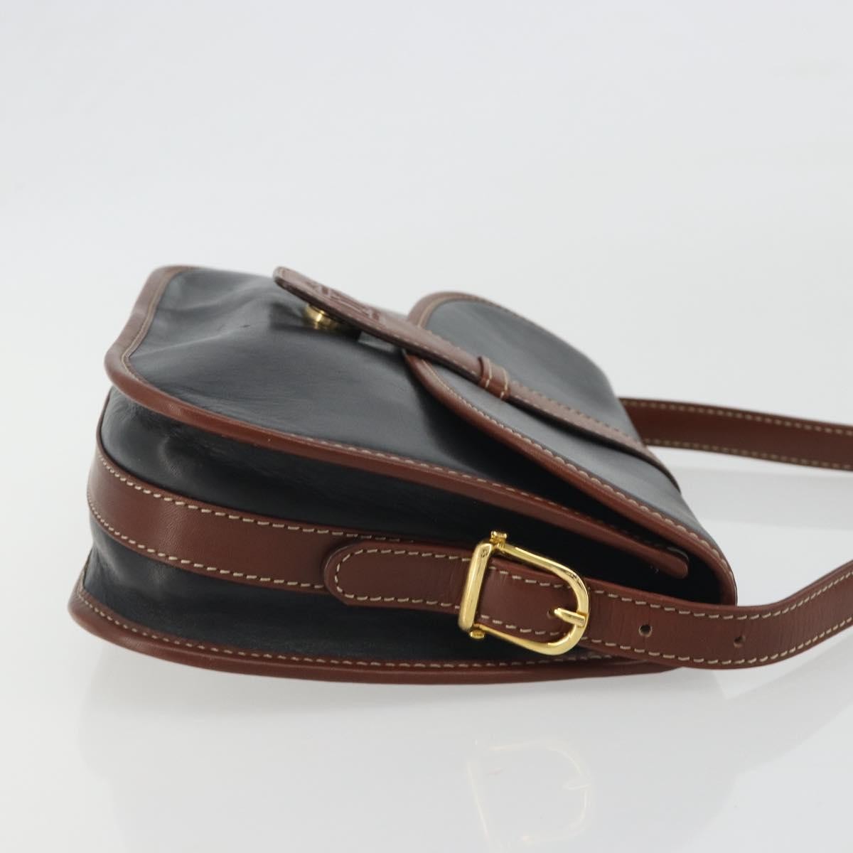Celine Vintage Flap Leather Black Leather Shoulder Bag Bag (Pre-Owned)