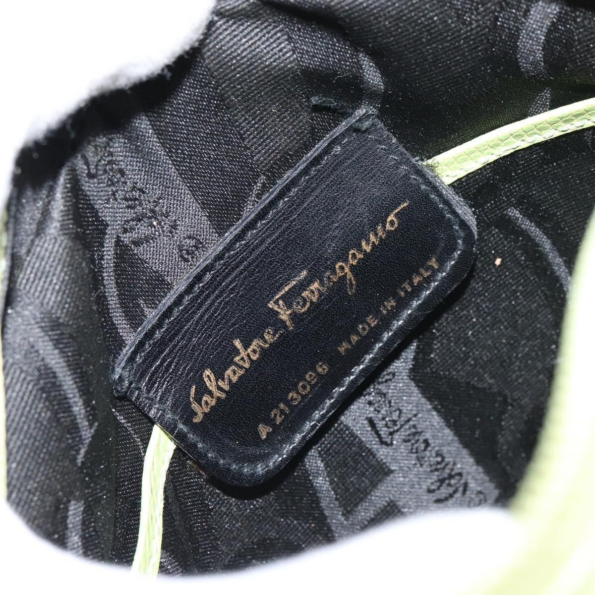 Salvatore Ferragamo Vala Leather Green Leather Shoulder Bag Bag (Pre-Owned)