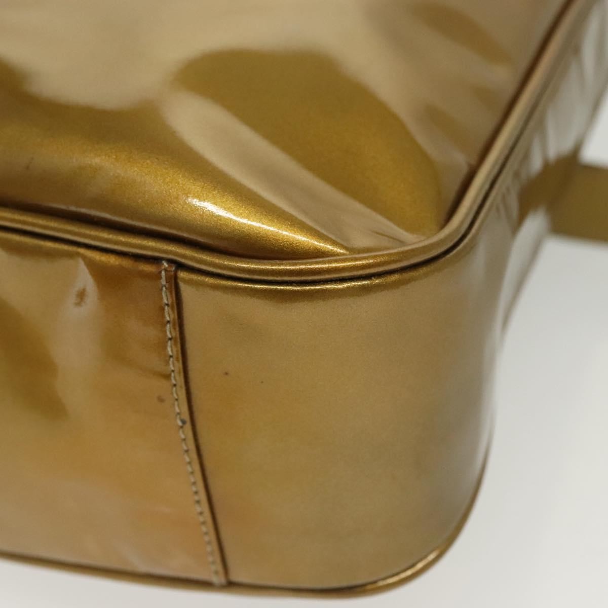 Gucci Vintage Bamboo Handle Open Hobo Leather Gold Patent_Leather Shoulder Bag Bag (Pre-Owned)