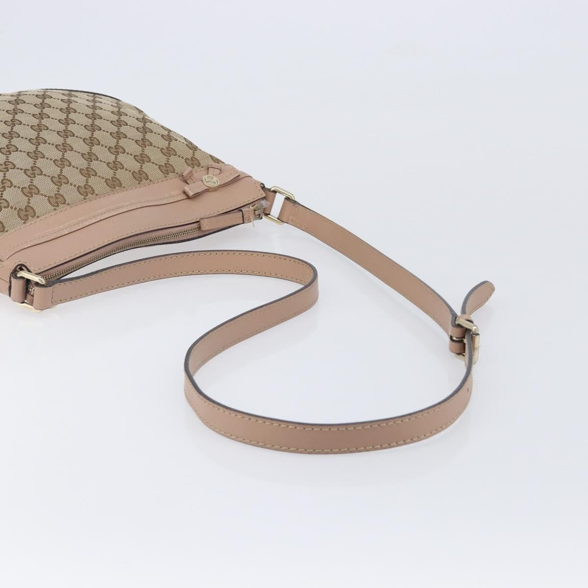 Gucci Mayfair Messenger Gg Canvas And Leather Beige Canvas Shoulder Bag Bag (Pre-Owned)