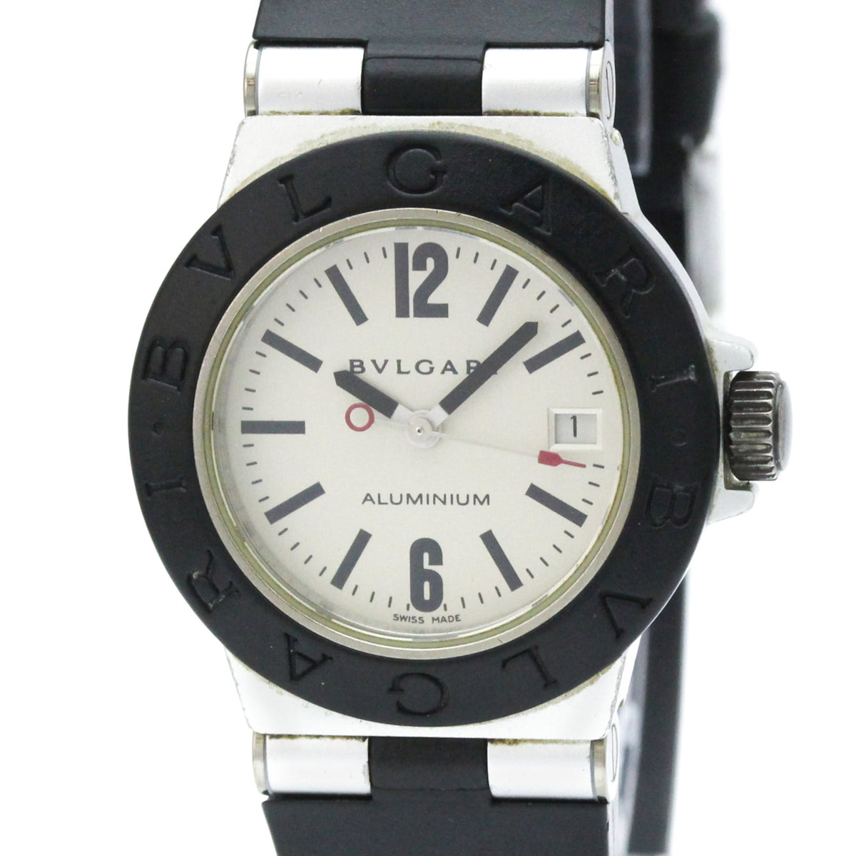 Bvlgari Diagono Quartz Aluminum And Rubber Watch (Pre-Owned)
