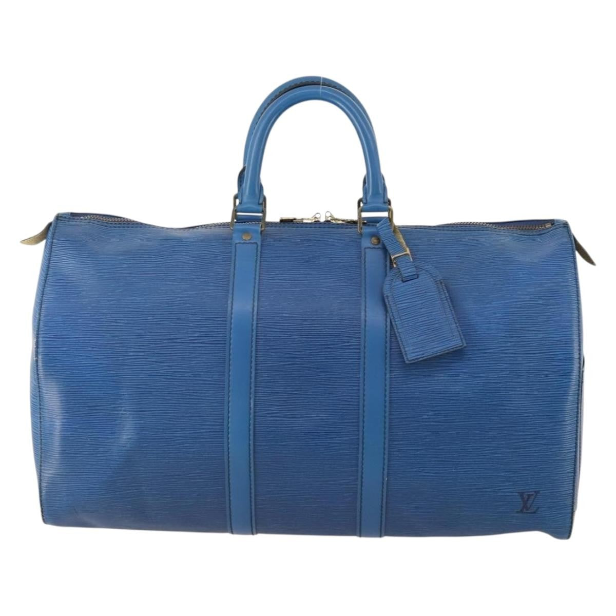Louis Vuitton Keepall Epi Leather Blue Leather Travel Bag Bag (Pre-Owned)