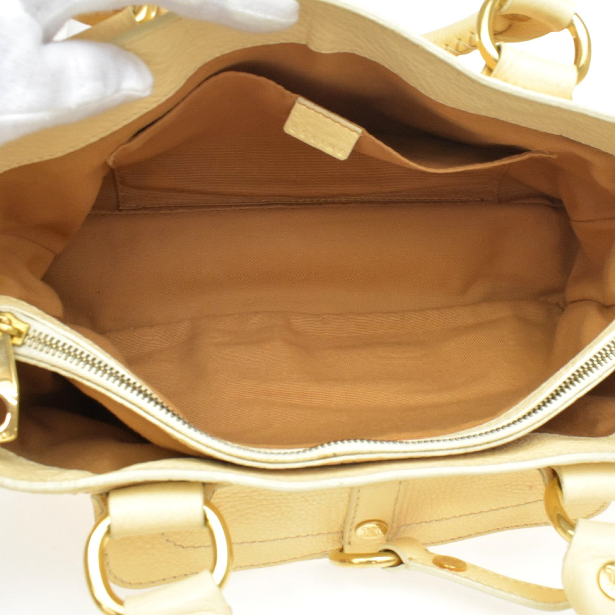 Celine Boogie Satchel Leather Yellow Leather Handbag (Pre-Owned)