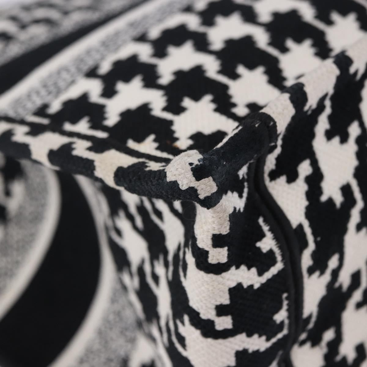 Christian Dior Book Houndstooth Canvas Black Canvas Tote Bag Bag (Pre-Owned)