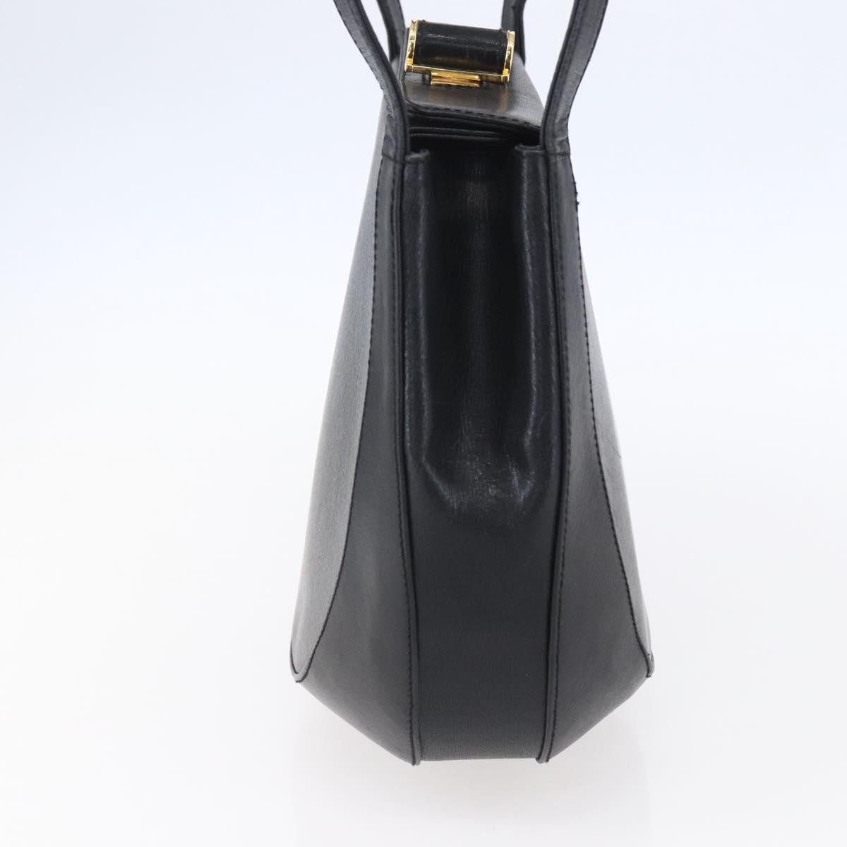 Salvatore Ferragamo Gancini Leather Black Leather Shoulder Bag Bag (Pre-Owned)